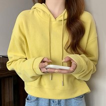 구디프 포근따뜻 촉감 크롭 후드티