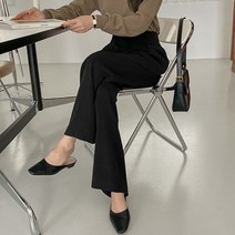 여성용 투버튼 뒷밴딩 와이드 슬랙스