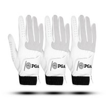 PGA 여성용 합피 골프 장갑 2102F 3p 오른손착용, 화이트