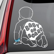 happy nappy Baby On Board 혈액형 밴드 일체형 차량용 스티커, 남아 Rh+ AB, 1개