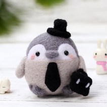 DIY 양모펠트 니들펠트 양모공예 01 신사펭귄, 1개