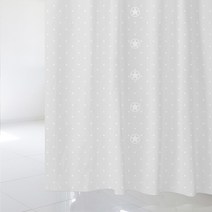 디자인수풀 샤워 커튼 SC660 L 1800 x 1880 mm + 스테인리스 고리 12p + 화이트 커튼봉 세트, 1세트, 멀티(혼합)컬러