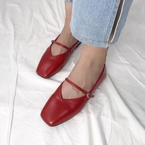 파이 여성용 스퀘어 메리제인 플랫슈즈 1cm K014