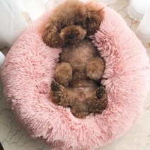 반려동물 포근한 도넛방석, 핑크