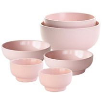 디샤 혼밥 식기세트 6p, 핑크, 공기 + 대접 + 레머킨 2p + 찬기 2p
