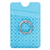 더블제이 링홀더형 거치대 휴대폰 접착 카드지갑, 블루, 1개