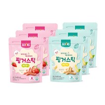 엘빈즈 유아용 퐁당 핑거 스틱 과자 20g x 2종 세트, 3세트, 딸기맛, 치즈맛