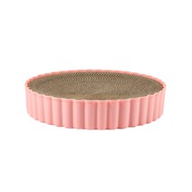 더플로우컴퍼니 예쁜 화분 위 고양이 소파 골판지 스크래쳐 39cm, 핑크, 1개