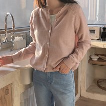 로렌하이 여성용 모덴 레글런 라운드 긴팔 가디건