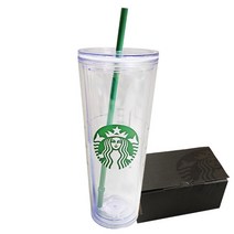 스타벅스 텀블러 더블 월 코어 콜드컵 + 선물 포장, 투명, 710ml