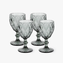 쓰임 티만티 고블렛잔 240ml, 클리어 스모키, 4개