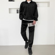 가비진 남성용 안감 융털 기모 골덴 반집업 cb708 + 밴드 조거 팬츠 세트 cb808