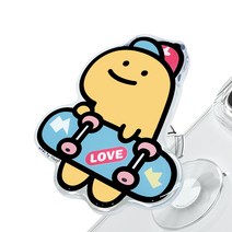 쏭스디자인 체인지 탈부착 그립 아크릴 톡 휴대폰 거치대, 1개, 꼼지락 티라노 보드