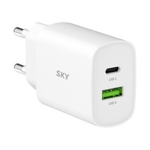 SKY Fiil Q2 PD USB PD 20W 듀얼 포트 어댑터, 화이트, 1개