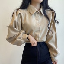 데일리 핏예쁨 핀턱 피치 베이직 블라우스