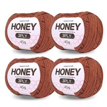 니뜨 허니 3ply 뜨개실 45g x 4p + 무료 도안 세트, 31 카멜브라운