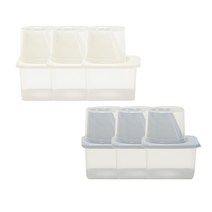 이지앤 모던 잡곡통 아이보리 385ml x 3p   그레이 385ml x 3p 세트, 1세트