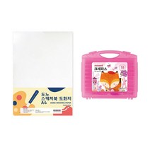 도노 스케치북 도화지 A4 130g 250매 + 모나미 모니주 가방파스 18색 문구세트, 단일색상(도화지), 여(크레파스), 1세트