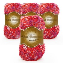 필립섬유 쎄비 보니보니 뜨개실 80g x 4p, 20 나염레드