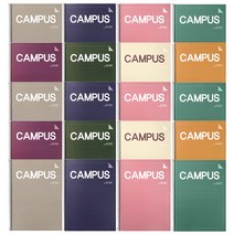 컬러 캠퍼스 스프링 유선노트, 20개, 랜덤발송