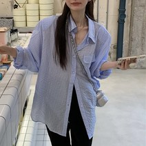 어썸풀 여성용 도비 스트라이프 셔츠