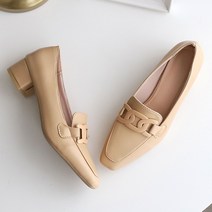 멜팅나인 여성용 볼드굽 눌림체인 정장단화 3.5cm SK715-1
