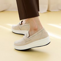 러블리슈즈 셀럽 가죽 키높이 슬립온 5cm