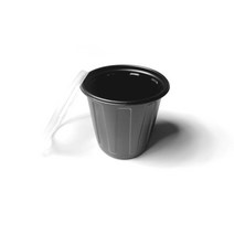 마켓맨 일회용 뚜껑 소스컵 검정 대 75mm HG-212, 1개, 500개입