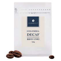 훔볼트 콜롬비아 싱글 디카페인 원두커피, 홀빈, 200g