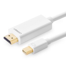 유그린 4K 하이 스피드 미니디스플레이포트 to HDMI 케이블 화이트 U-20849, 1개, 1.5m