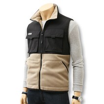 블루포스 남성용 플리넥 오버핏 플리스 조끼