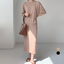 보에리에 여성용 반팔 맨투맨 루즈핏 롱 원피스