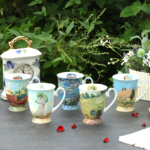 로얄에식스 스테콜 본차이나 모네 컬렉션 머그컵 선물 5종 세트, 혼합색상, 1세트