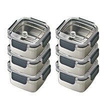 글라스락 셰프토프 클린숨 스텐 밀폐용기 880ml, 6개, 단품