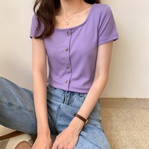 포플러앤씨 여성용 로티아 니트 반팔티