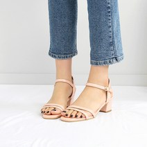 어바웃슈 여성용 망망 미들힐 스트랩 샌들