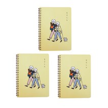 디자인곰곰 일상 유선 스프링 노트, 함께 장보기, 3개