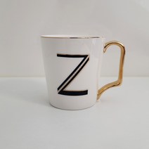 위플립 골드 이니셜 알파벳 머그컵 350ml, Z, 1개