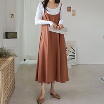 I 플레어 끈 임산부 원피스