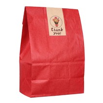 종이봉투 중 50p + 크라프트 마감스티커 50p, 레드, 1세트