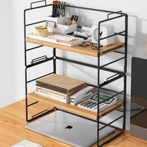 마켓플랜 비버 데스크 우드 선반 3단, 우드블랙