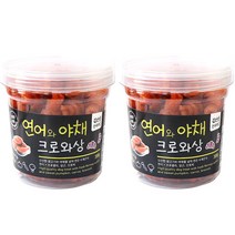 아침애간식 강아지 크로와상 간식 300g, 2개, 연어 + 야채 혼합맛