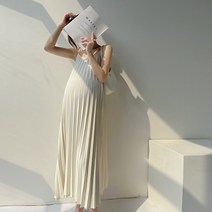 마켓A 플리츠 주름 나시 임부 원피스