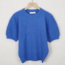 마이시즌 여성용 루비 퍼프 반팔 니트