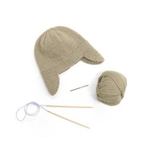 멜로우 아기 파일럿 모자 니팅 DIY 키트 헤이즐넛, 남여공용