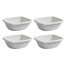 블럭마트 심플디자인 사각세수대야 L, 화이트, 4개