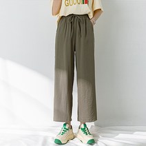 레몬소울 여성용 포랑 밴딩 와이드 팬츠