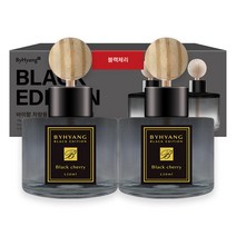 바이향 블랙에디션 카 디퓨저 120ml, 2개, 블랙체리