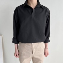 머시따 남성용 노버튼 오픈카라셔츠