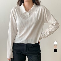 베러스윗 여성용 단 포인트 오픈 카라 긴팔 티